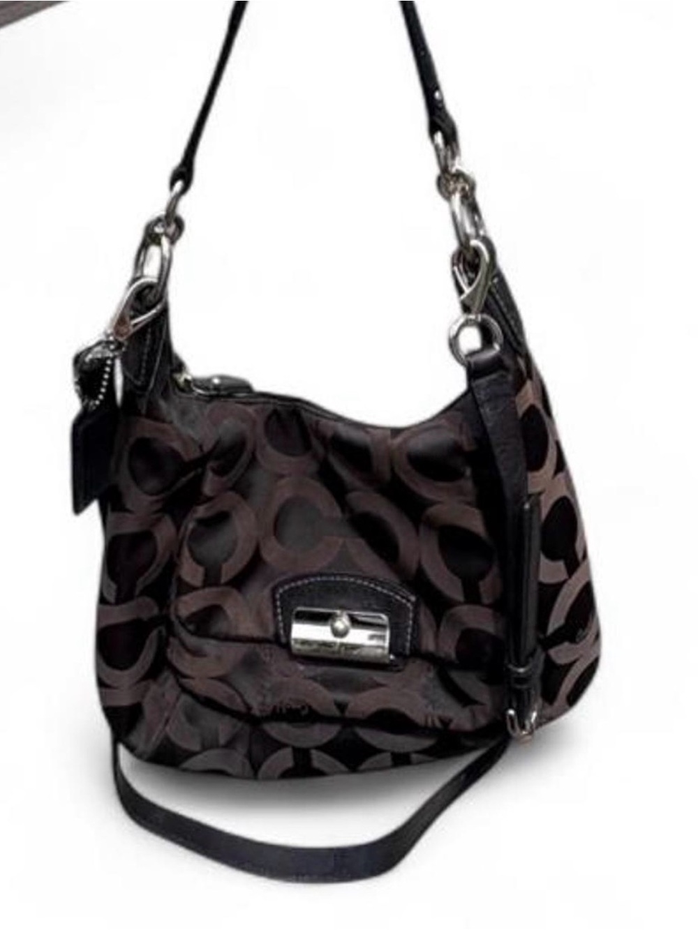 Coach Kristin Signature Op Art Sateen Hobo Bag